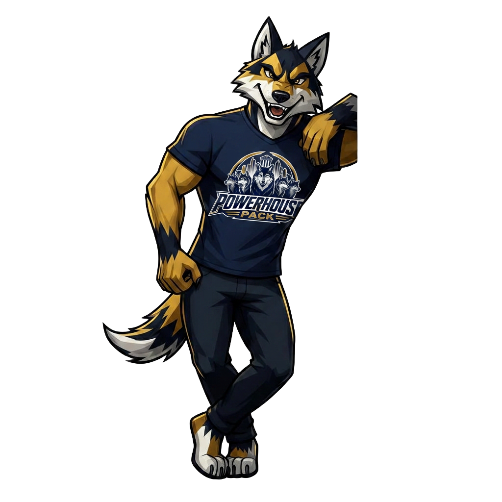 PowerHouse Pack wolf mascot
